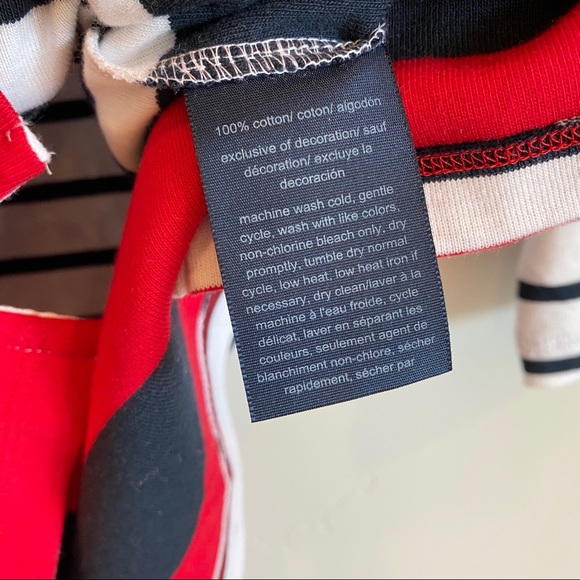 TOMMY HILFIGER Striped Chambray Boat Neck 3/4 Top - Picture 5 of 6